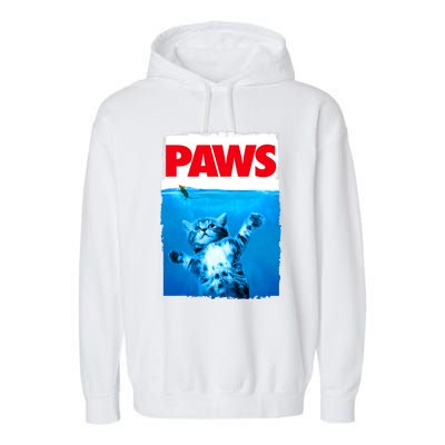 Paws Cat And Mouse Top, Cute Funny Cat Lover Parody Top Garment-Dyed Fleece Hoodie