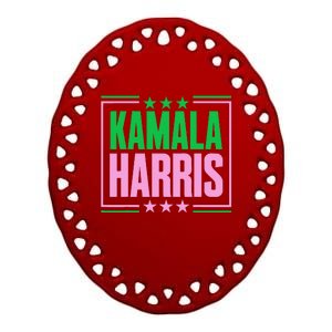 Pretty Cute Aka Kamala Harris 2024 Im With Her Kamala Ceramic Oval Ornament