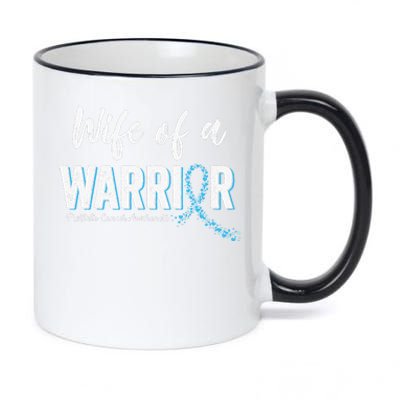 Prostate Cancer Awareness Wife Of Warrior Blue Ribbon Month 11oz Black Color Changing Mug