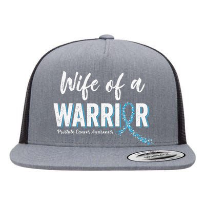 Prostate Cancer Awareness Wife Of Warrior Blue Ribbon Month Flat Bill Trucker Hat