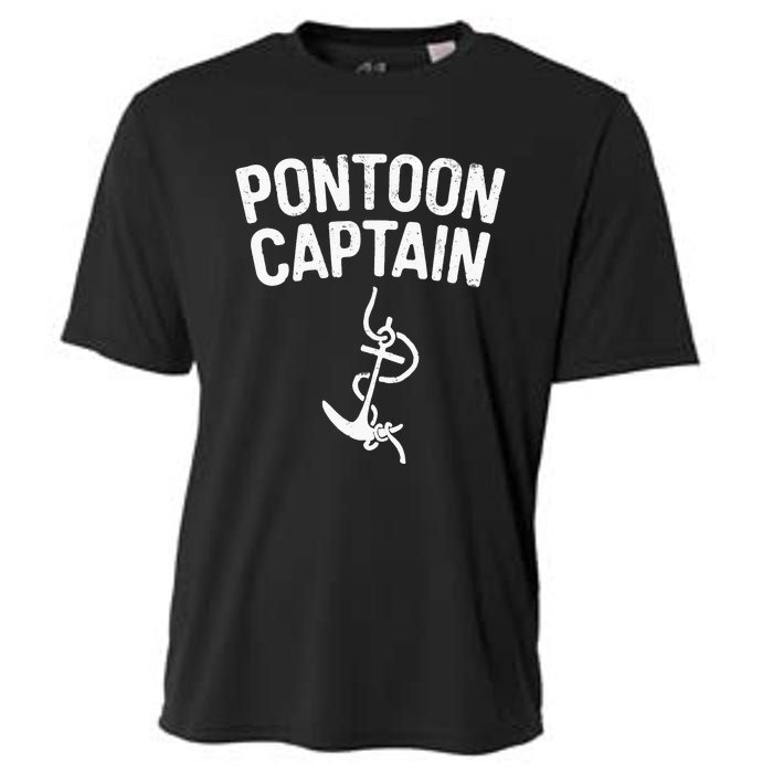 Pontoon Captain Anchor Captain Skipper Cooling Performance Crew T-Shirt