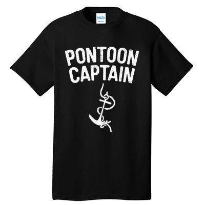 Pontoon Captain Anchor Captain Skipper Tall T-Shirt