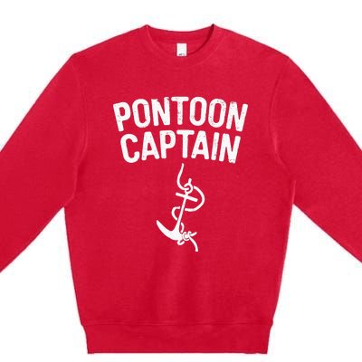 Pontoon Captain Anchor Captain Skipper Premium Crewneck Sweatshirt