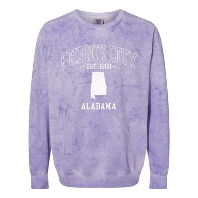 Phenix City Alabama Al Vintage Throwback Colorblast Crewneck Sweatshirt