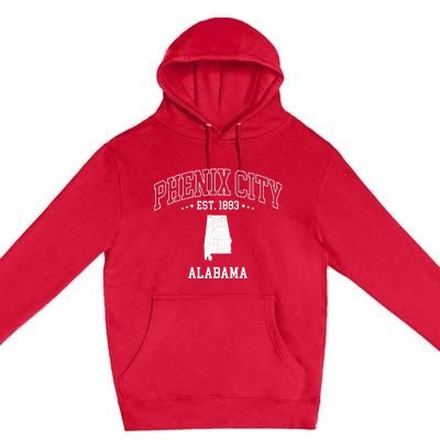 Phenix City Alabama Al Vintage Throwback Premium Pullover Hoodie