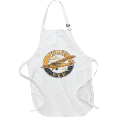 Piper Cub Aircraft Air Flight Plane Air Space Enthusiast Full-Length Apron With Pockets
