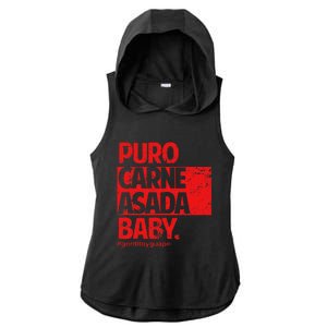 Puro Carne Asada Gorditoyguapo Ladies PosiCharge Tri-Blend Wicking Draft Hoodie Tank