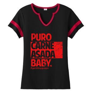 Puro Carne Asada Gorditoyguapo Ladies Halftime Notch Neck Tee