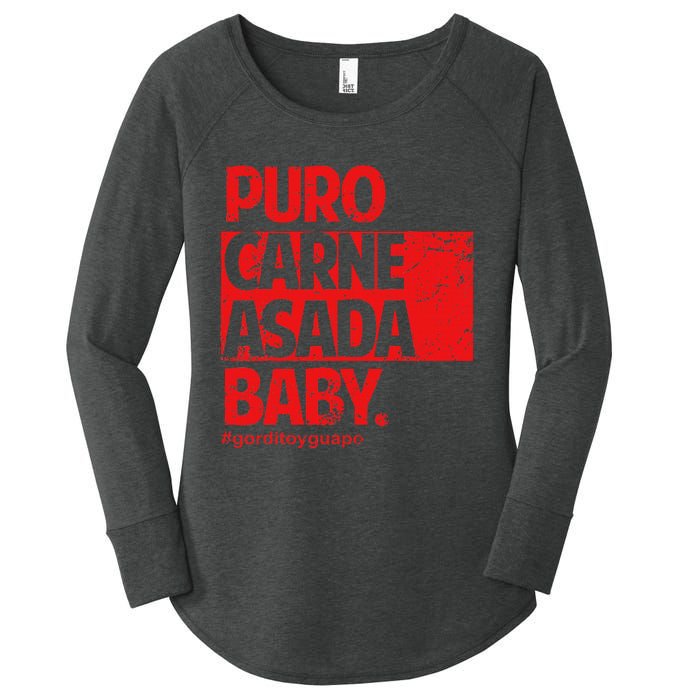 Puro Carne Asada Gorditoyguapo Women's Perfect Tri Tunic Long Sleeve Shirt