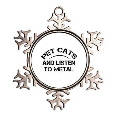 Pet Cats And Listen To Metal Metallic Star Ornament