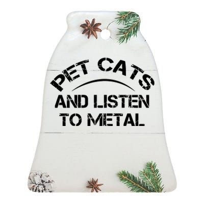 Pet Cats And Listen To Metal Ceramic Bell Ornament