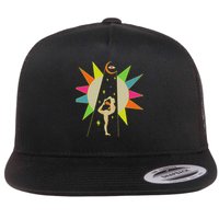 Psychedelic Crazy Abstract Art Sick Colorful Hippie Trippy Flat Bill Trucker Hat