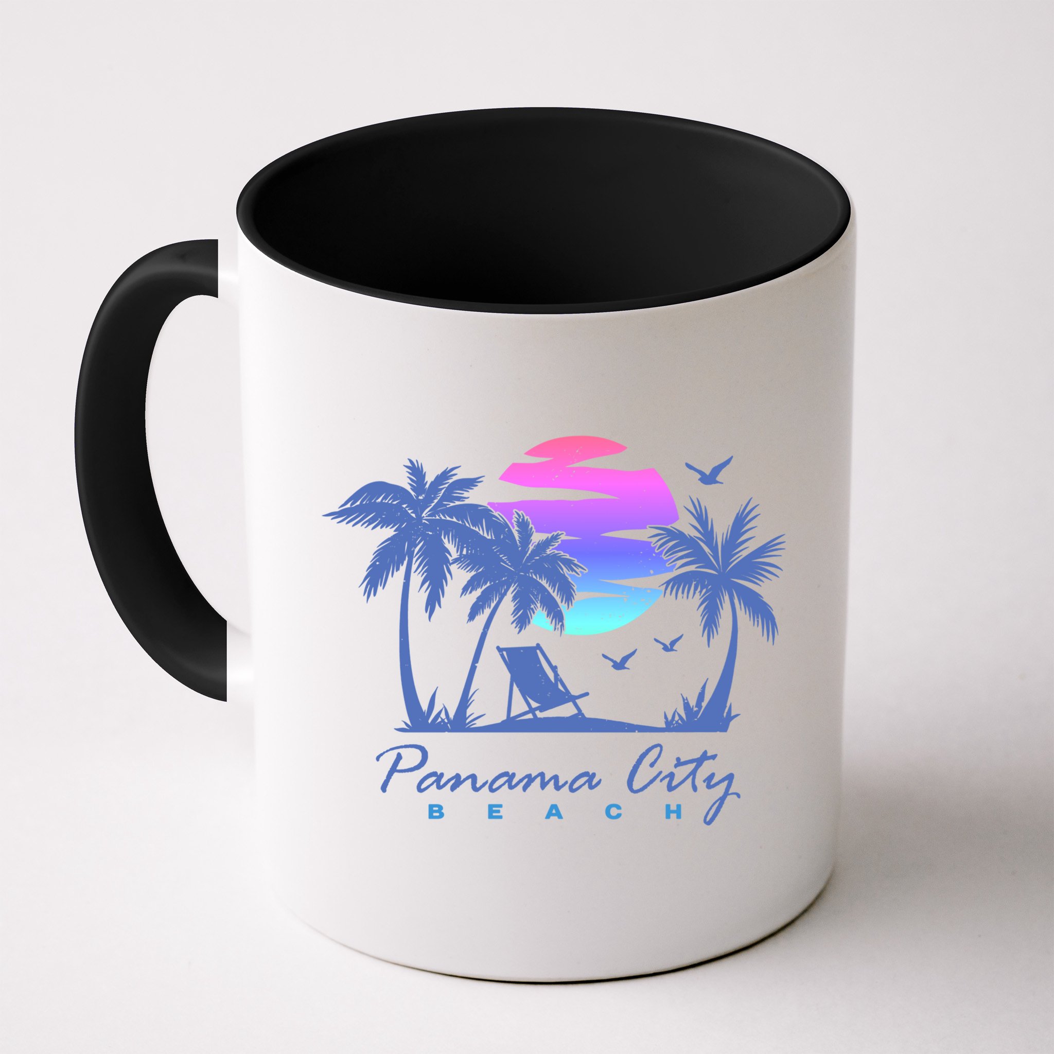 Panama City Beach Florida Vacation Trip Retro Vintage Sunset Gift Mug