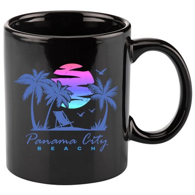 Panama City Beach Florida Vacation Trip Retro Vintage Sunset Gift 11oz C Handle Ceramic Mug