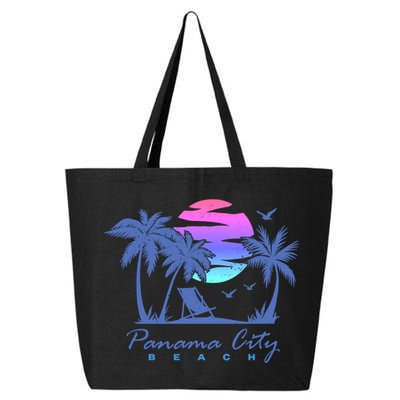 Panama City Beach Florida Vacation Trip Retro Vintage Sunset Gift 25L Jumbo Tote