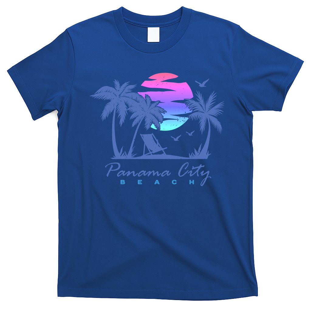 Panama City Beach Florida Vacation Trip Retro Vintage Sunset Gift T-Shirt