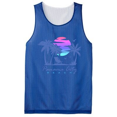 Panama City Beach Florida Vacation Trip Retro Vintage Sunset Gift Mesh Reversible Basketball Jersey Tank