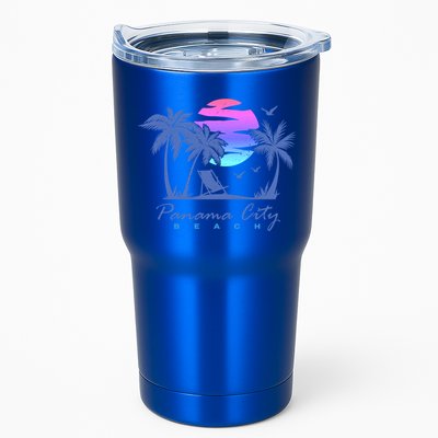 Panama City Beach Florida Vacation Trip Retro Vintage Sunset Gift Tumbler