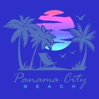 Panama City Beach Florida Vacation Trip Retro Vintage Sunset Gift Toddler T-Shirt