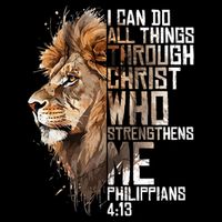Philippians Christian Bible Verse Funny Lion Graphic Novelty Cooling Performance Crew T-Shirt