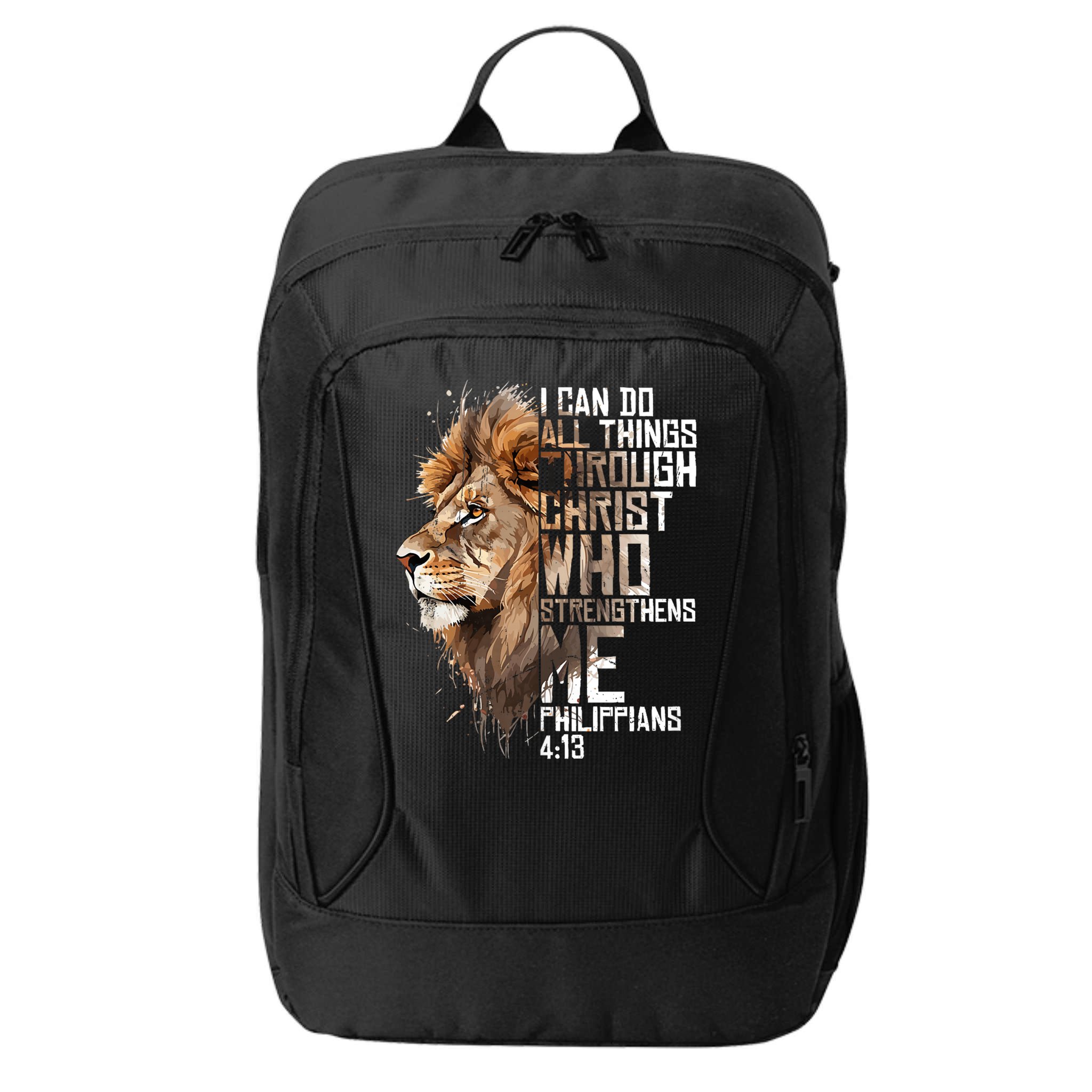 Philippians Christian Bible Verse Funny Lion Graphic Novelty City Backpack