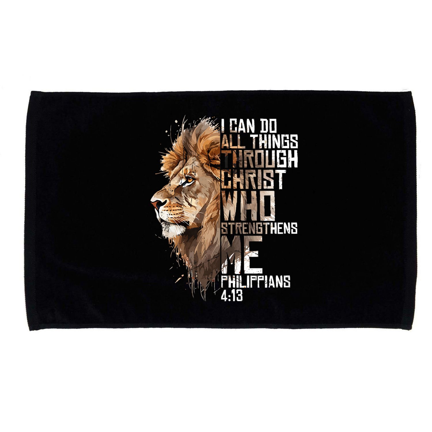 Philippians Christian Bible Verse Funny Lion Graphic Novelty Microfiber Hand Towel