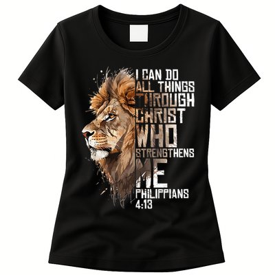 Philippians Christian Bible Verse Funny Lion Graphic Novelty Womens T-Shirt