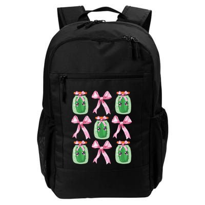 Pink Coquette Bow Cute Pickle Lover Pickles Aesthetic Daily Commute Backpack