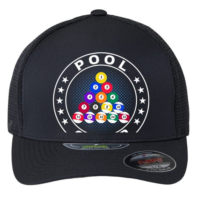 Pool Champ Billiards Pool Player Fun Flexfit Unipanel Trucker Cap