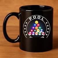 Pool Champ Billiards Pool Player Fun 11oz C Handle Ceramic Mug