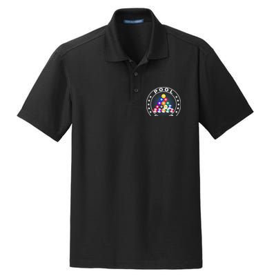 Pool Champ Billiards Pool Player Fun Dry Zone Grid Polo