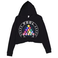 Pool Champ Billiards Pool Player Fun Crop Fleece Hoodie
