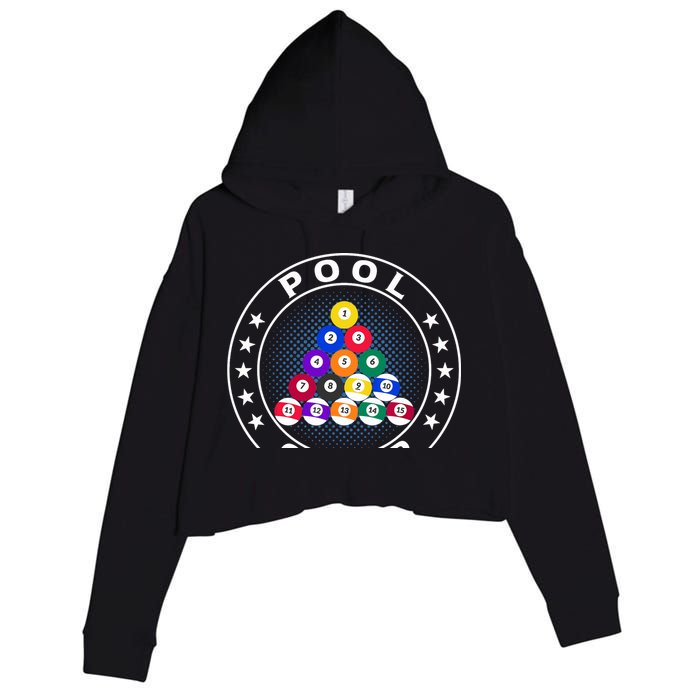 Pool Champ Billiards Pool Player Fun Crop Fleece Hoodie