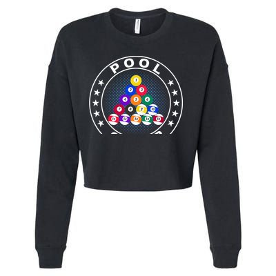 Pool Champ Billiards Pool Player Fun Cropped Pullover Crew