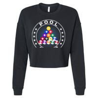 Pool Champ Billiards Pool Player Fun Cropped Pullover Crew