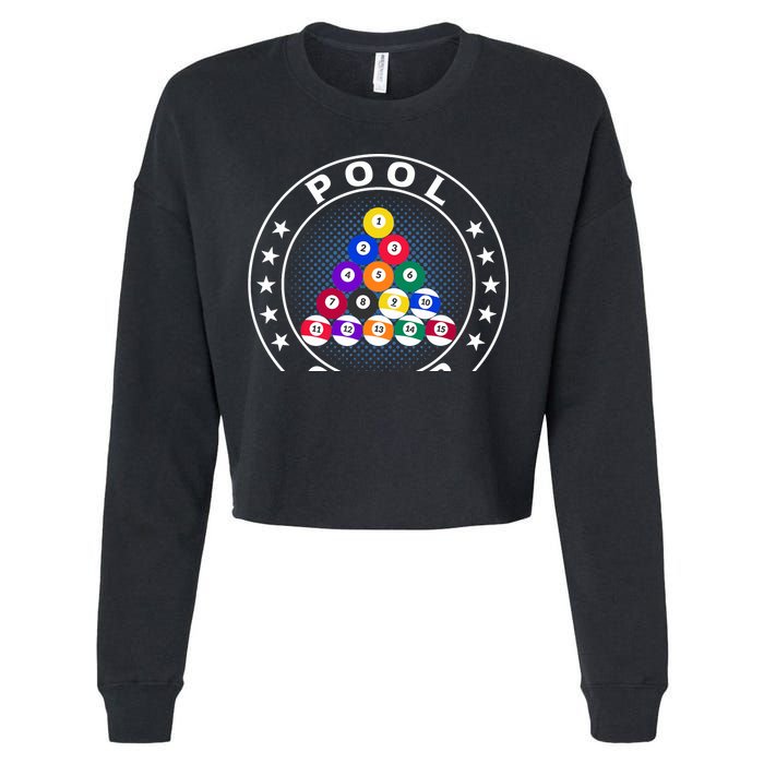 Pool Champ Billiards Pool Player Fun Cropped Pullover Crew