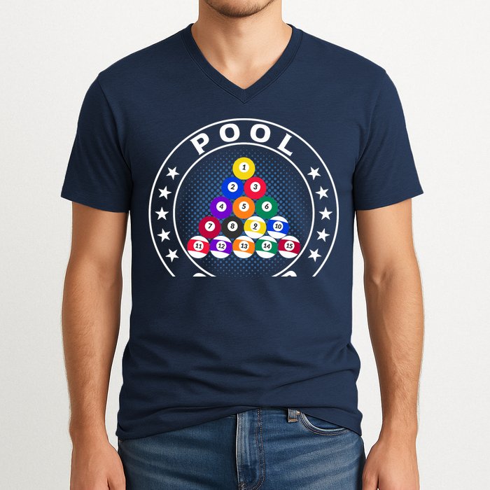 Pool Champ Billiards Pool Player Fun V-Neck T-Shirt