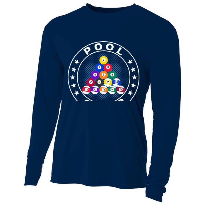 Pool Champ Billiards Pool Player Fun Cooling Performance Long Sleeve Crew
