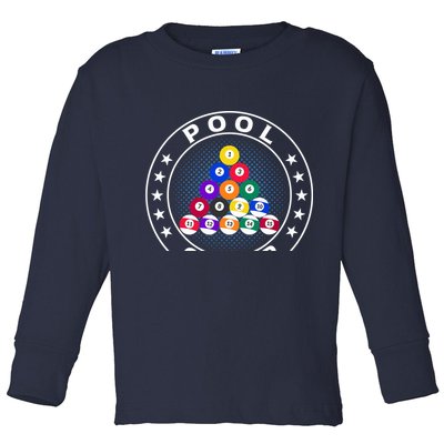Pool Champ Billiards Pool Player Fun Toddler Long Sleeve Shirt