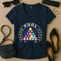 Pool Champ Billiards Pool Player Fun Women's V-Neck T-Shirt