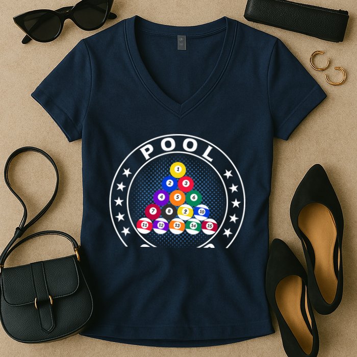 Pool Champ Billiards Pool Player Fun Women's V-Neck T-Shirt
