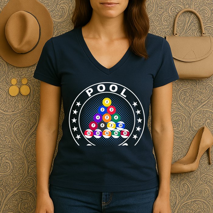 Pool Champ Billiards Pool Player Fun Women's V-Neck T-Shirt