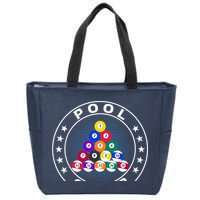 Pool Champ Billiards Pool Player Fun Zip Tote Bag