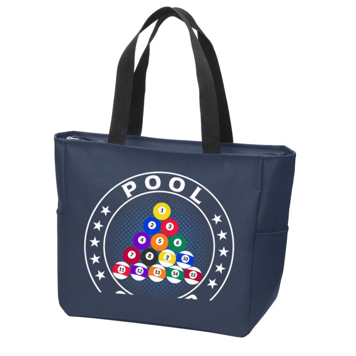 Pool Champ Billiards Pool Player Fun Zip Tote Bag