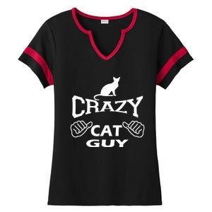 Pet Cat Breed Crazy Guy Gift Idea Feline Lover Ladies Halftime Notch Neck Tee