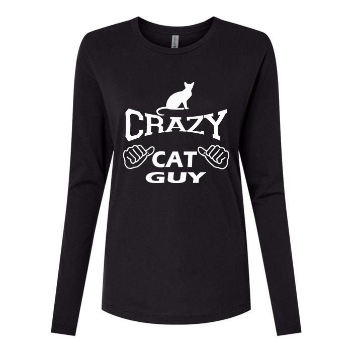 Pet Cat Breed Crazy Guy Gift Idea Feline Lover Womens Cotton Relaxed Long Sleeve T-Shirt