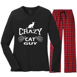 Pet Cat Breed Crazy Guy Gift Idea Feline Lover Women's Long Sleeve Flannel Pajama Set 