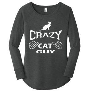 Pet Cat Breed Crazy Guy Gift Idea Feline Lover Women's Perfect Tri Tunic Long Sleeve Shirt