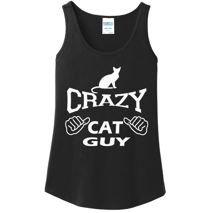 Pet Cat Breed Crazy Guy Gift Idea Feline Lover Ladies Essential Tank