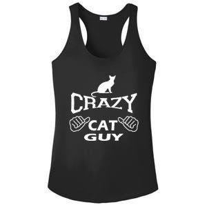 Pet Cat Breed Crazy Guy Gift Idea Feline Lover Ladies PosiCharge Competitor Racerback Tank